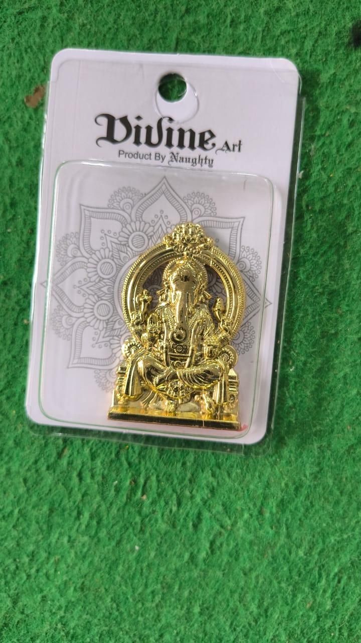 Golden Ganesh For Car Dashboard