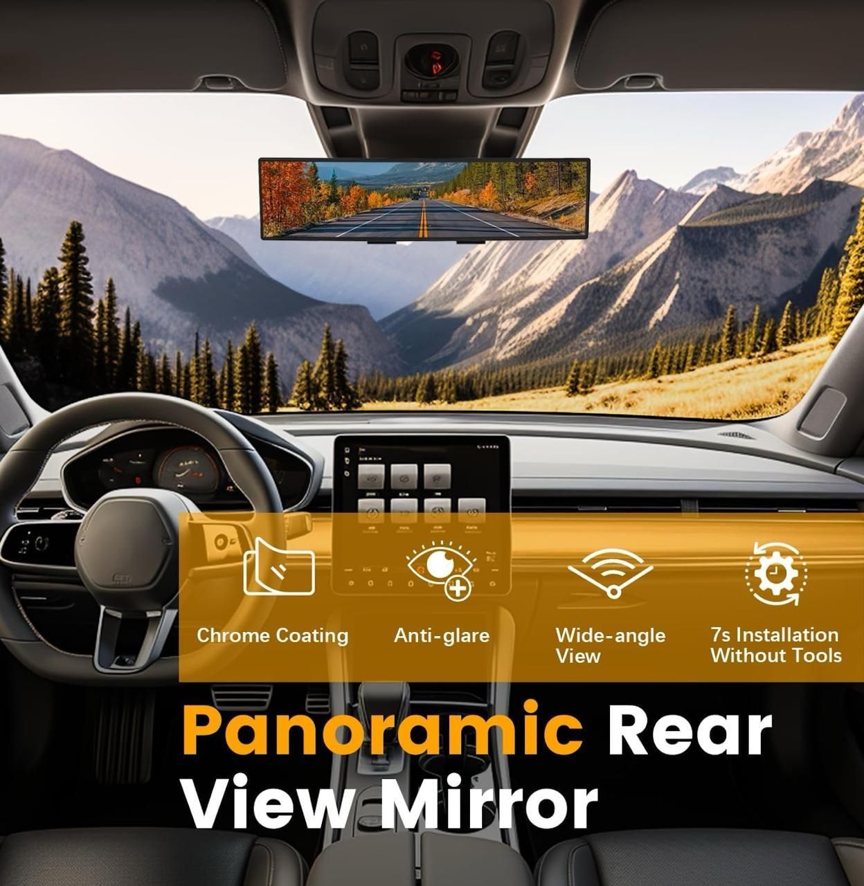 Panoramic Rear View Car Mirror 12 Inch